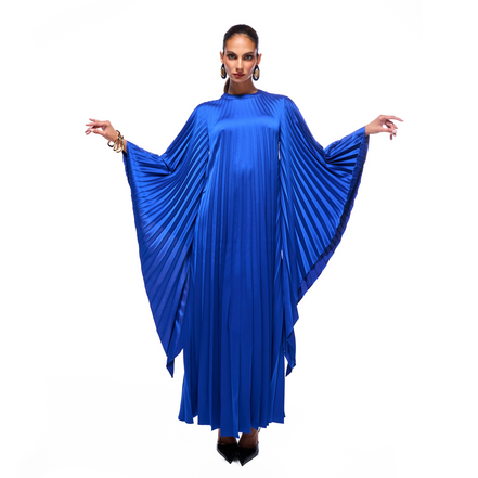 Pleated Blue Dress