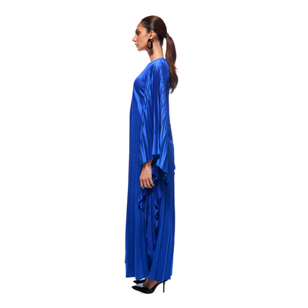 Pleated Blue Dress
