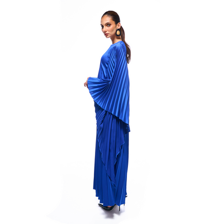 Pleated Blue Dress