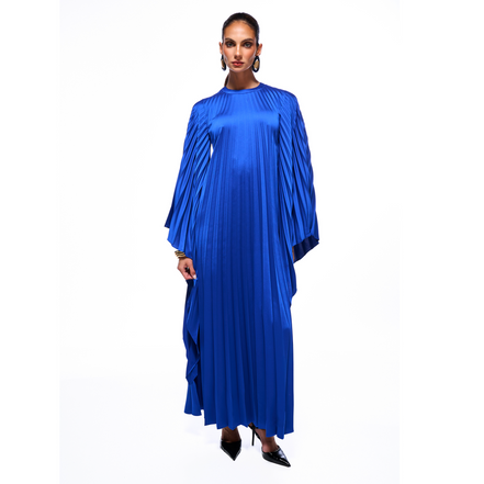 Pleated Blue Dress