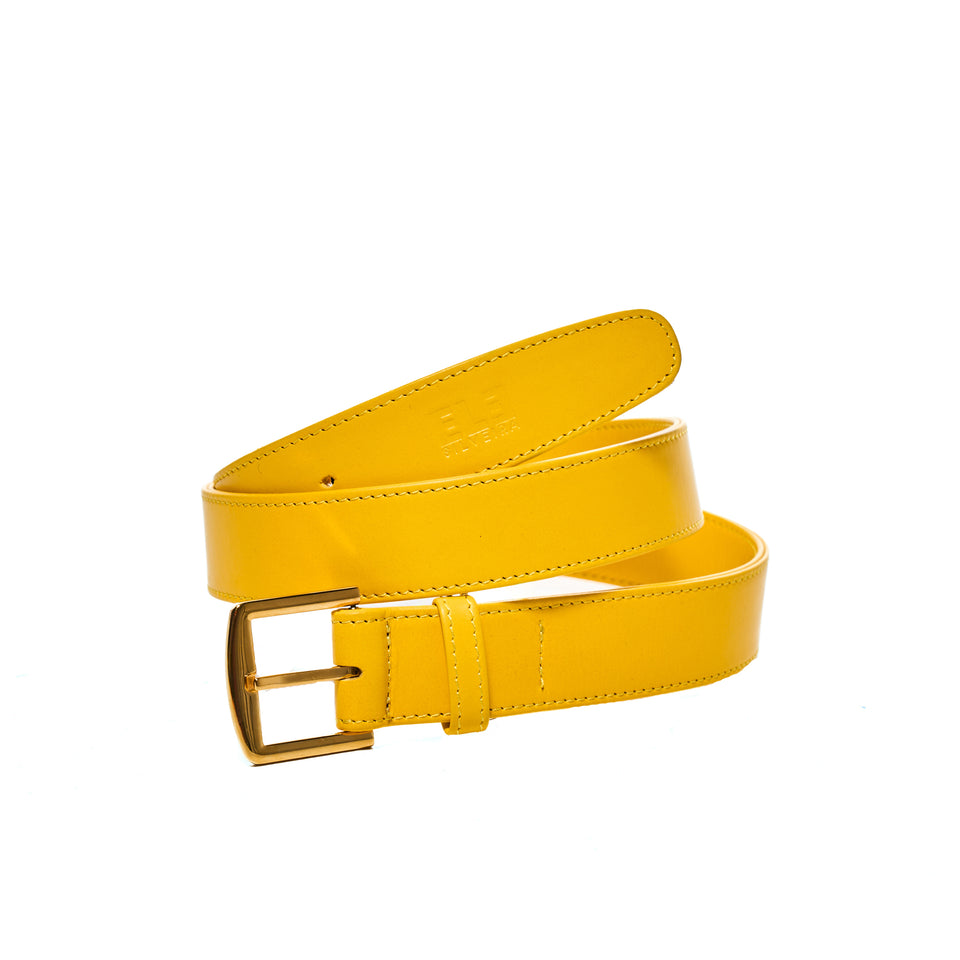 Runway Leather Yellow Belt