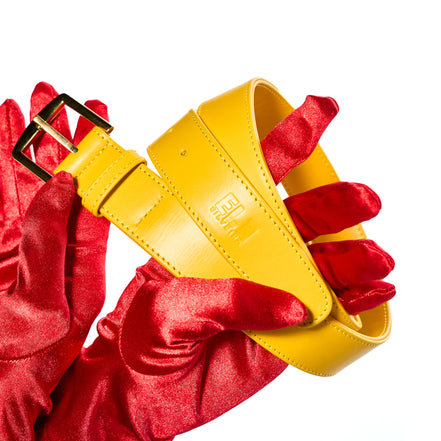 Runway Leather Yellow Belt