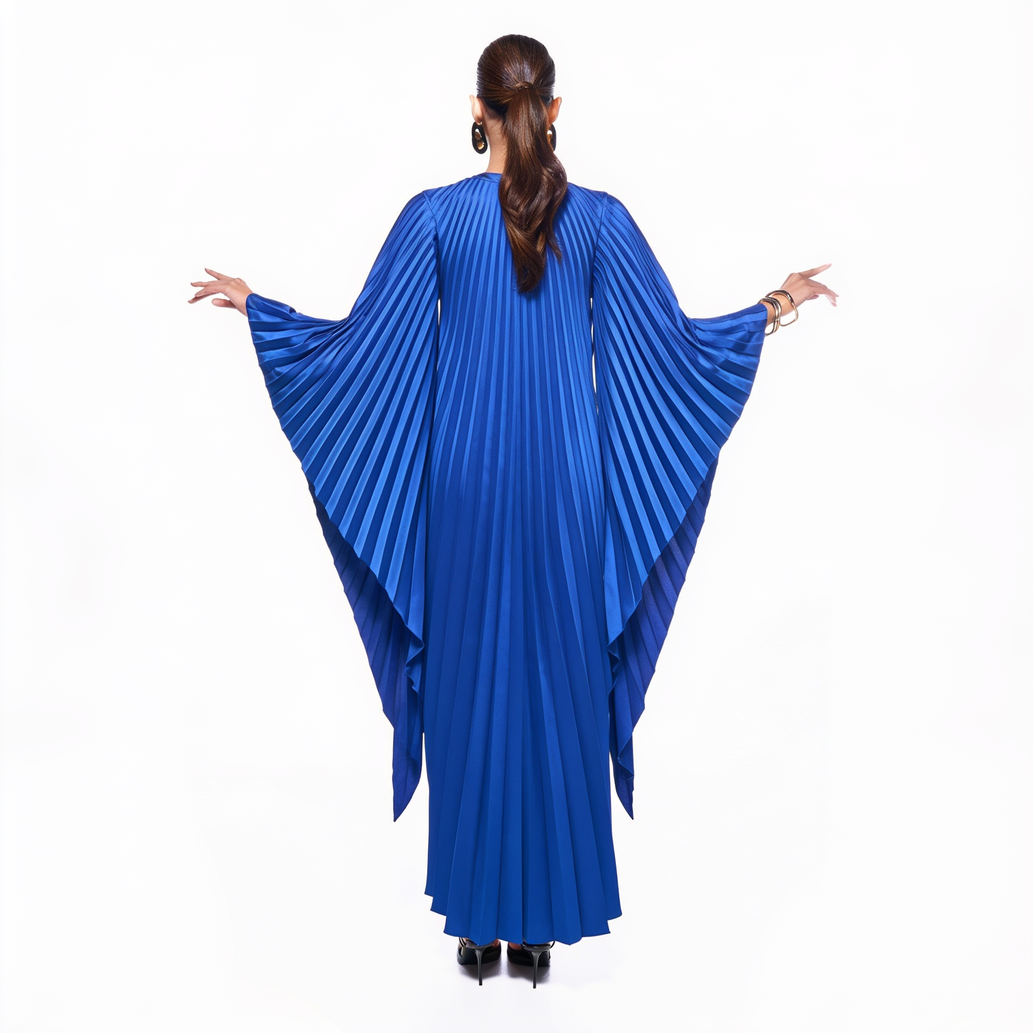 Pleated Blue Dress