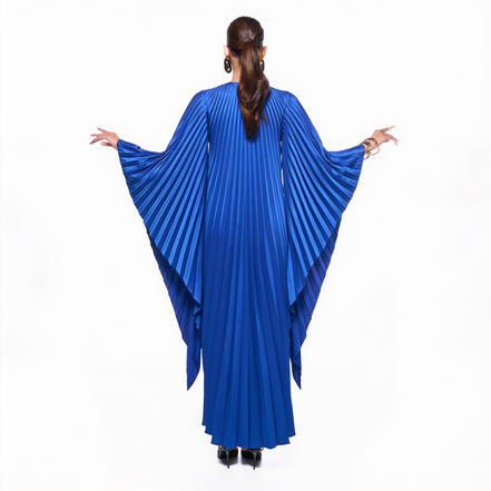 Pleated Blue Dress
