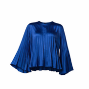 Pleated Blue Blouse