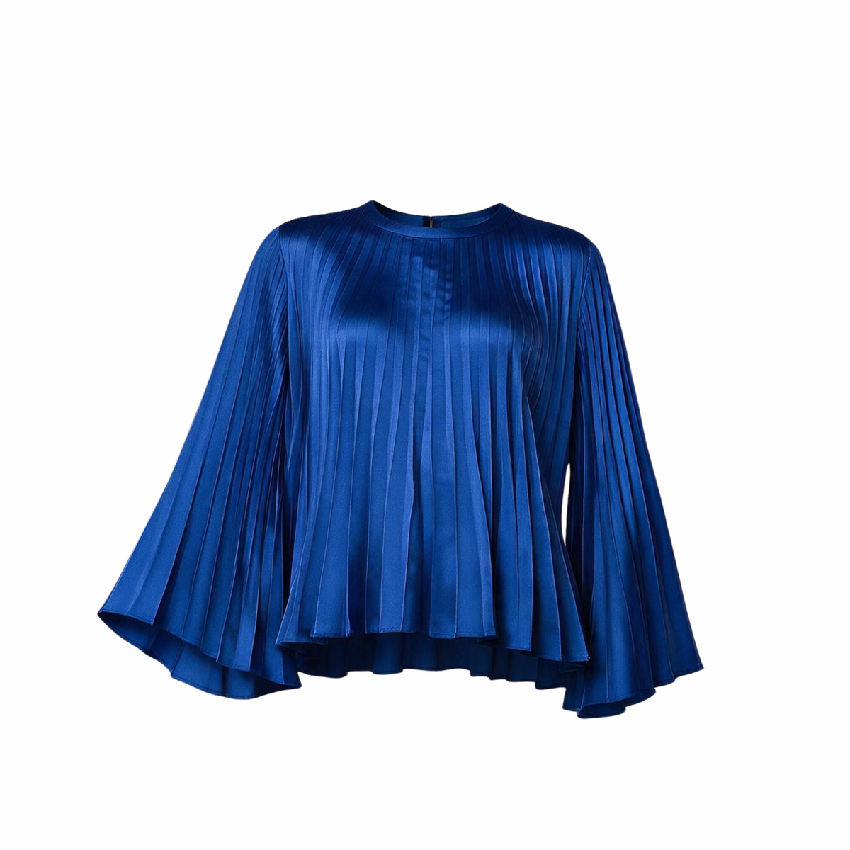 Pleated Blue Blouse