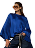 Pleated Blue Blouse