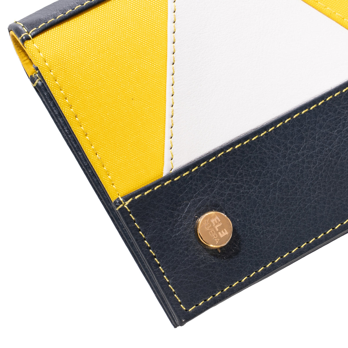 Passport Holder White Yellow Blue